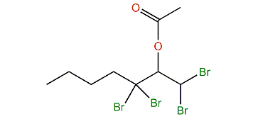 1,1,3,3-Tetrabromoheptan-2-yl acetate